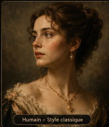 Portrait classique personnalisé d’une femme
