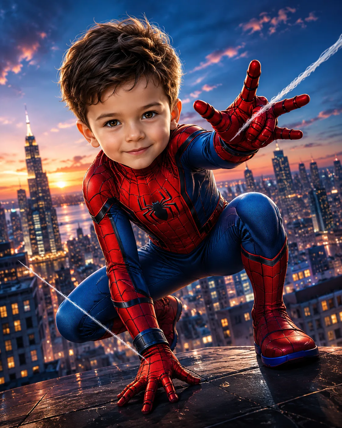 Portrait personnalisé d’un enfant dans un univers de héros et d’aventure